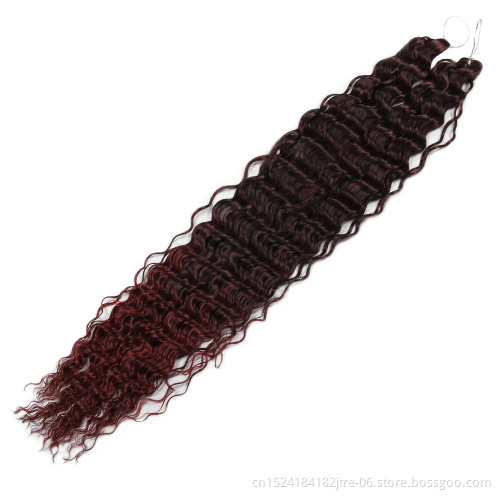 2021 new design Kaneka fiber deep wave crochet braiding hair bulk, different colors water loose deep curl braid in stock
